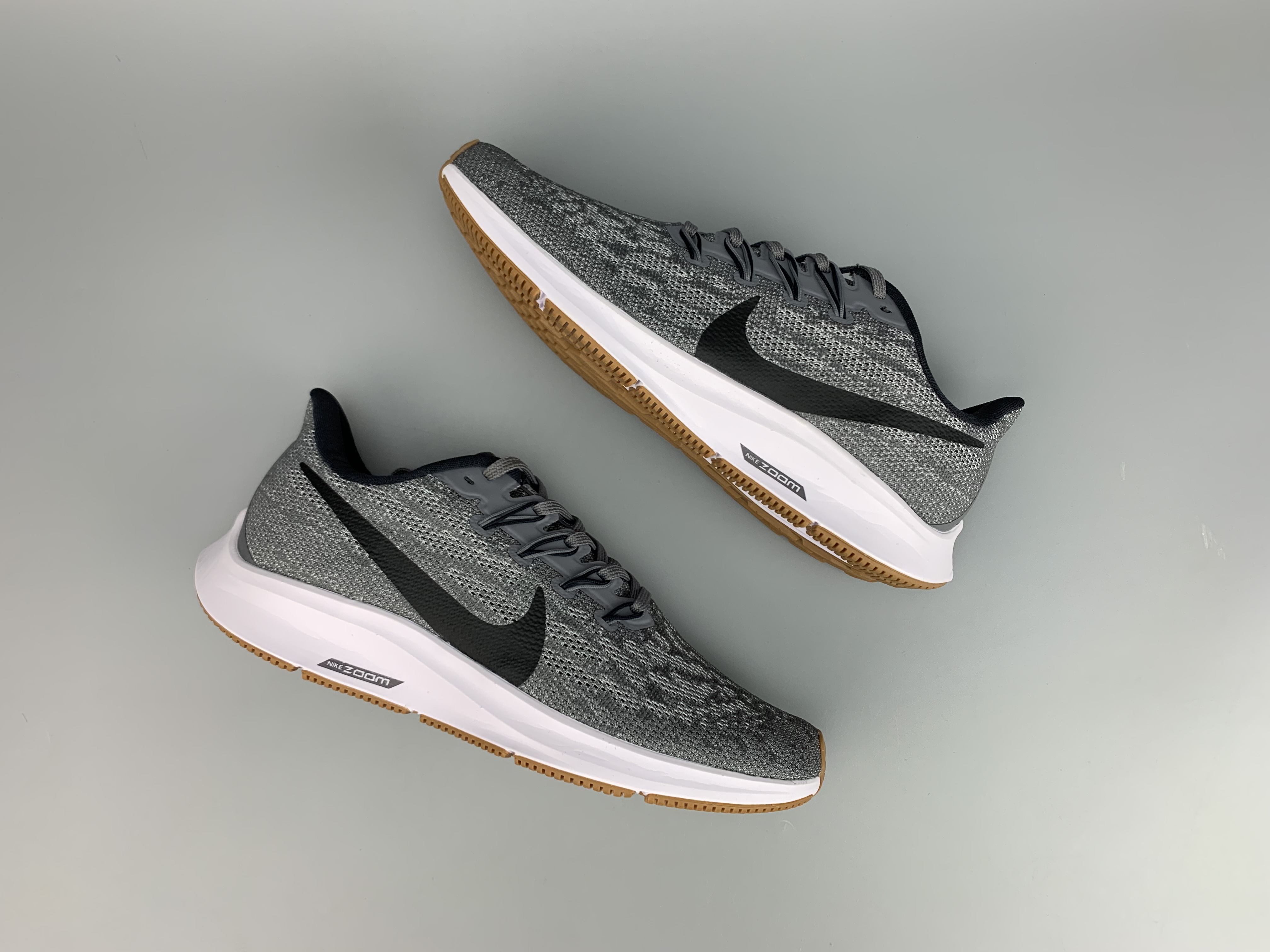 Men Nike Air Zoom PEGASUS 36 Shield Grey Black Brown Running Shoes